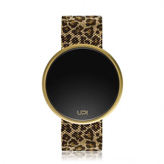 UPWATCH ROUND STEEL LEOPARD GOLD KADIN KOL SAATİ