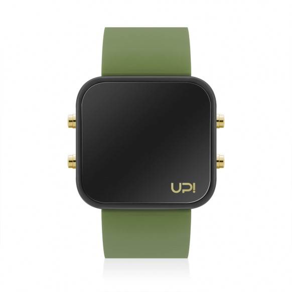 UPWATCH LED GOLD BLACK AND GREEN STRAP UNİSEX KOL SAATİ