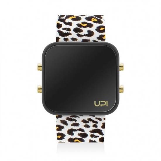 UPWATCH LED GOLD BLACK AND LEOPARD STRAP UNİSEX KOL SAATİ