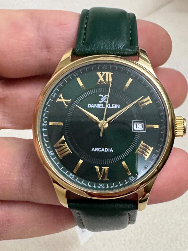 DANIEL KLEIN DK.1.14051 KLASİK YEŞİL DERİ KORDONLU 41 MM ERKEK KOL SAATİ