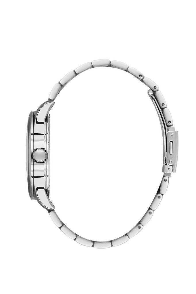 KLASİK ÇELİK KORDONLU RAKAMLI GÜMÜŞ RENK 41 MM ERKEK KOL SAATİ DK.1.14050
