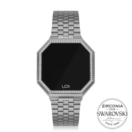 UPWATCH EDGE BİG 42 MM SWAROSKI SILVER UNİSEX KOL SAATİ