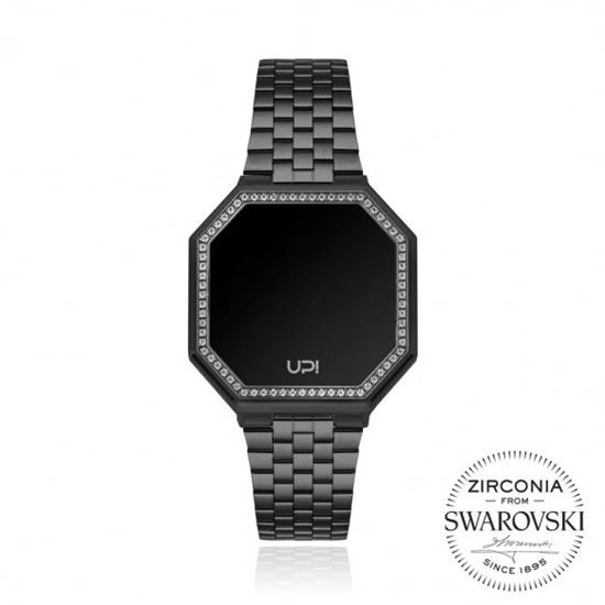 UPWATCH EDGE MINI SET WITH SWAROVSKI ZIRCONIA MATTE BLACK KADIN KOL SAATİ