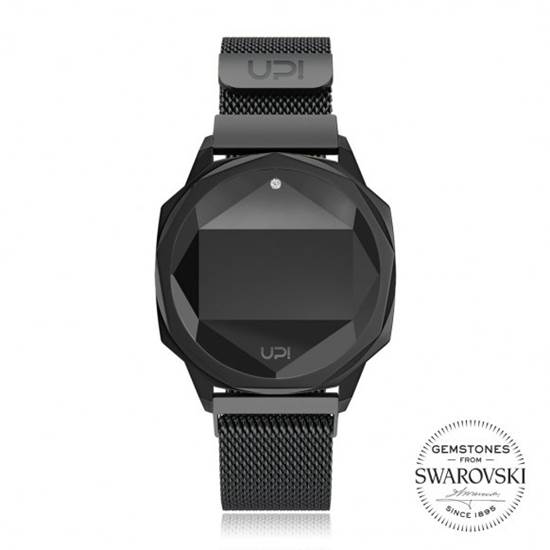 UPWATCH ICON BIG BLACK SWAROVSKI TOPAZ KADIN KOL SAATİ