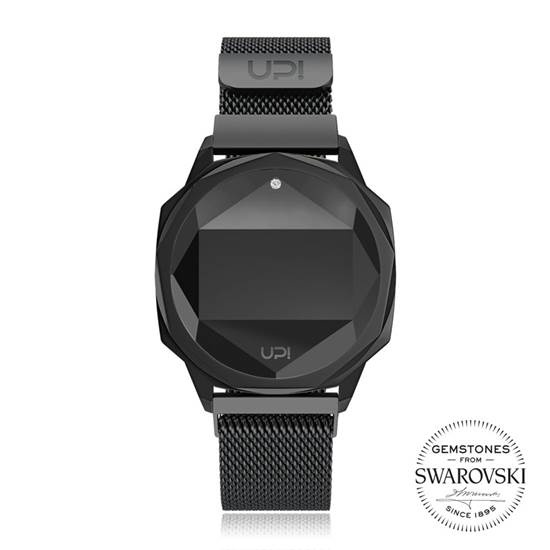 UPWATCH ICON BIG BLACK SWAROVSKI TOPAZ KADIN KOL SAATİ