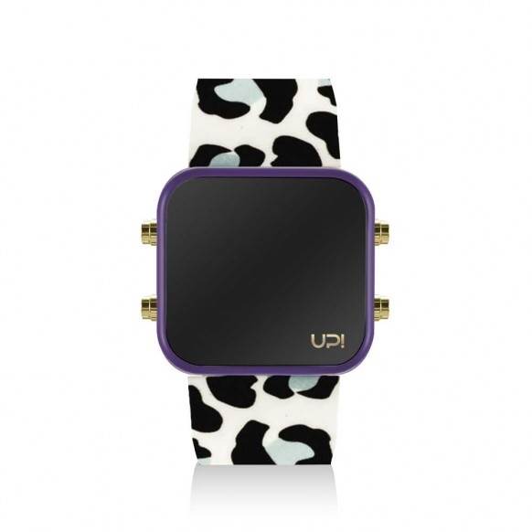 UPWATCH LED MINI GOLD PURPLE BLUE LEOPARD UNİSEX KOL SAATİ