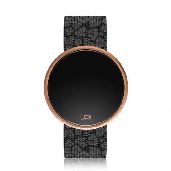 UPWATCH ROUND STEEL LEOPARD ROSE BLACK UNİSEX KOL SAATİ