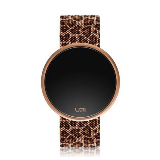 UPWATCH ROUND STEEL ROSE GOLD LEOPARD STRAP KADIN / KIZ KOL SAATİ