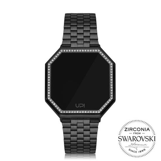 UPWATCH EDGE BİG 42 MM SWAROSKI BLACK KADIN KOL SAATİ